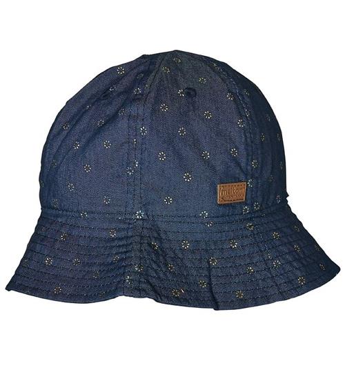 Melton Sommerhat - UV30 - Blå Denim m. Blomster