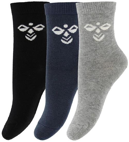 Hummel Strømper - HMLSutton - 3-pak - Sort/Navy/Gråmeleret