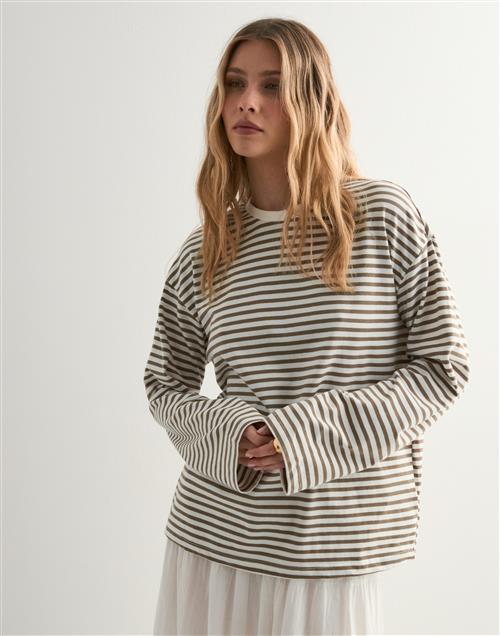 Pieces - Ternet/Stribet - Pcsadie Ls Top Noos