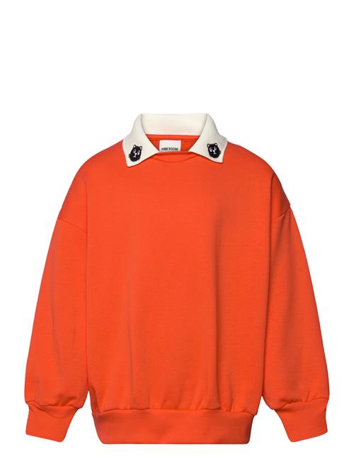 Cats Emb Collar Sweatshirt Mini Rodini Orange