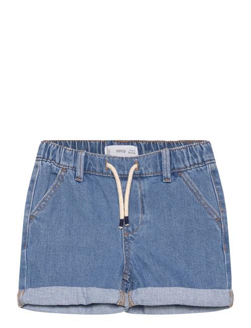 Elastic Waist Denim Bermuda Shorts Mango Blue