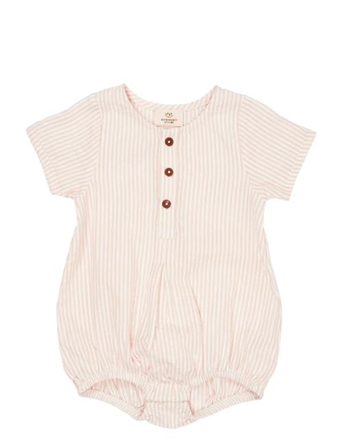 Seersucker Romper W. Sleeves Copenhagen Colors Beige