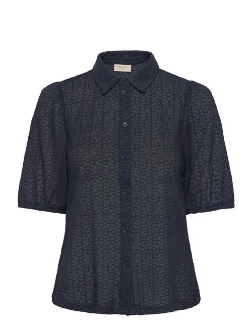 Shirt From Freequent In A Light Transparent Lace Material With A Lovely Textured FREE/QUENT Navy