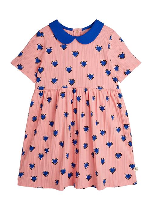 Outlined Hearts Aop Ss Dress Mini Rodini Pink