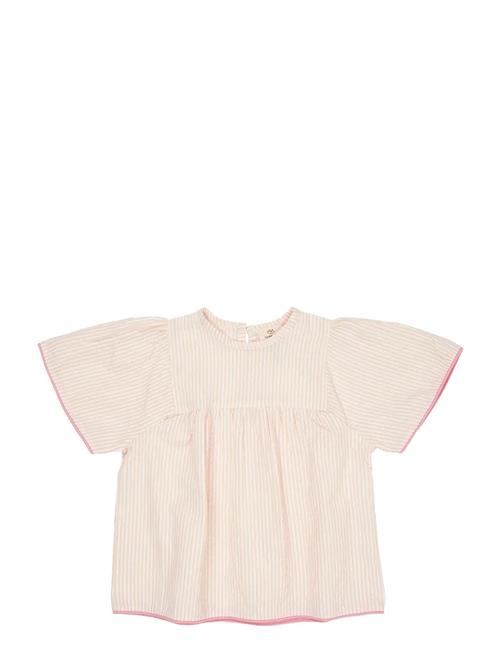 Seersucker Blouse W. Contrast Edge Copenhagen Colors Pink
