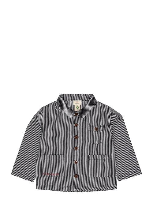 Striped Twill Jacket W Pockets Copenhagen Colors Navy