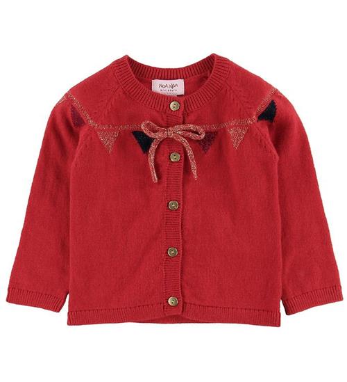 Noa Noa miniature Cardigan - Rød/Guld m. Sløjfe