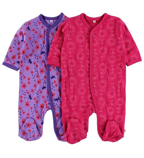 Pippi Natdragter m/f - 2-Pak - Lilla/Pink m. Print