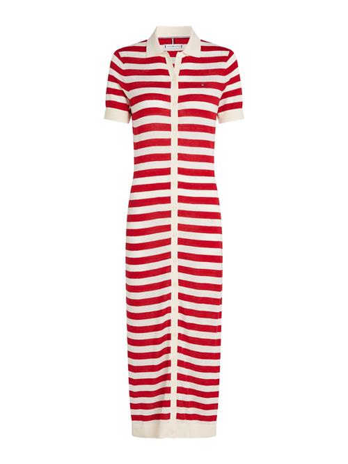 TOMMY HILFIGER Strikkjole  rød / naturhvid