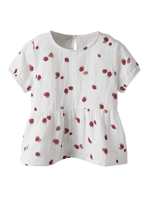 NAME IT Bluse  lysegrøn / rød / hvid