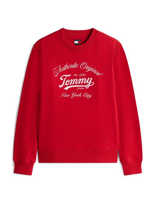 Tommy Jeans Sweatshirt 'ESSENTIAL'  rød / hvid