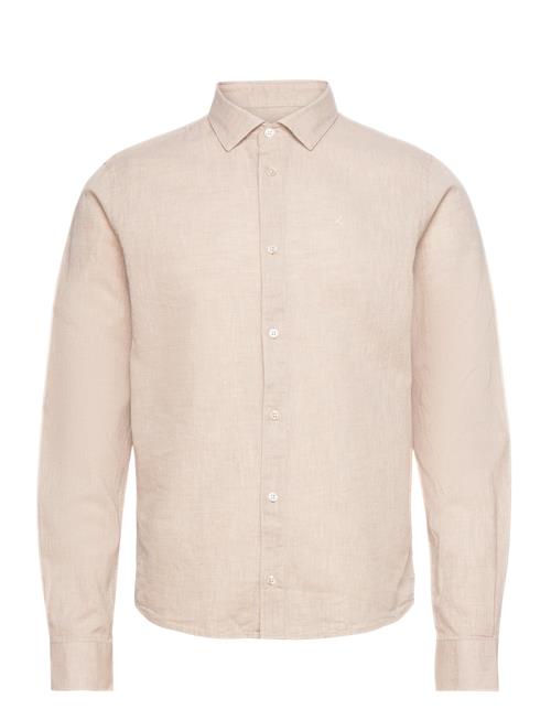 Jamie Cotton Linen Shirt Ls Clean Cut Copenhagen Cream