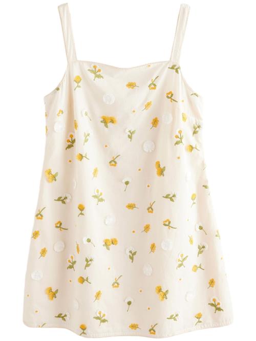 Next Sommerkjole  creme / mørkegul / kiwi / hvid