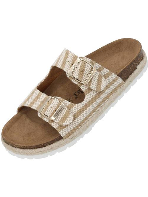 Palado Pantoletter 'Korfu Marina'  mørkebeige / hvid