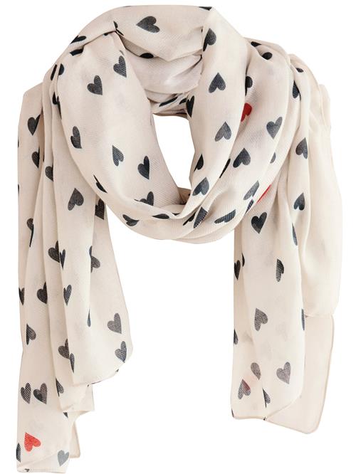 Next Sjal  creme / navy / mørkerød