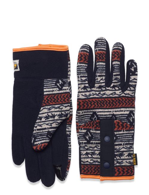 Gara - Elmer Pinted Fleece Glove-Khaki/Red Elmer By Swany Navy