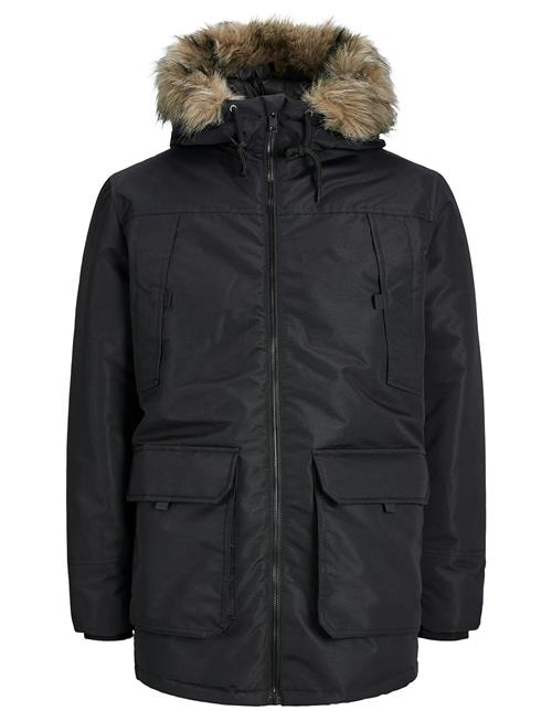 Se Jack & Jones Jjeconstruct Faux Fur Parka Sn Jack & J S Black ved Booztlet