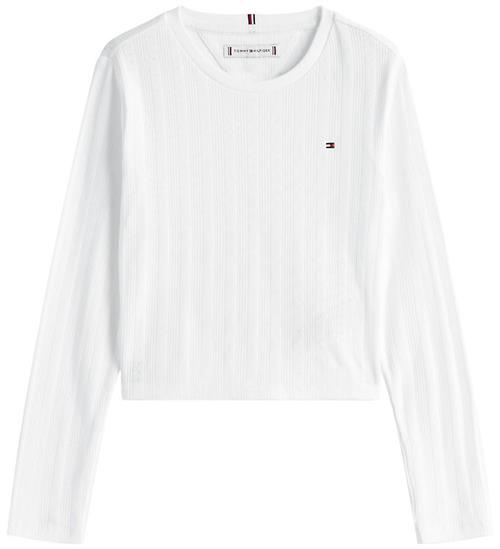 Tommy Hilfiger Bluse - Pointelle - Hvid