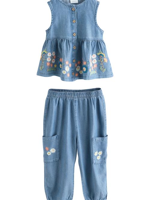 Next Sæt  blue denim / gran / lyseorange / hvid