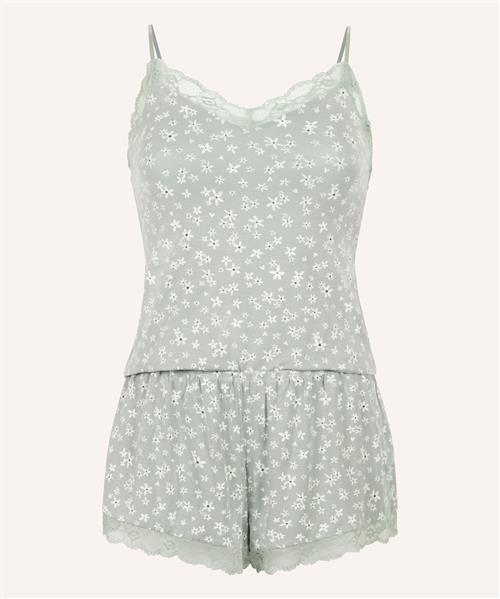Hunkemöller Pyjamas  pastelgrøn / sort / offwhite