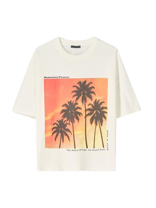 Bershka Shirts 'PALMER'  ecru / gul / orange / sort