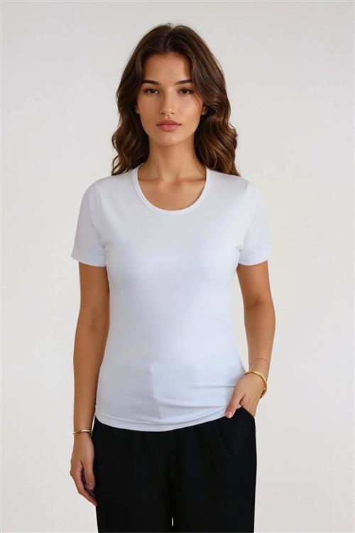 Basic Tight T-shirt - Hvid - M - TeeShoppen