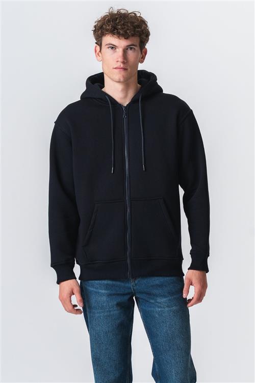 Relaxed Zip Hoodie - Navy - XL - TeeShoppen