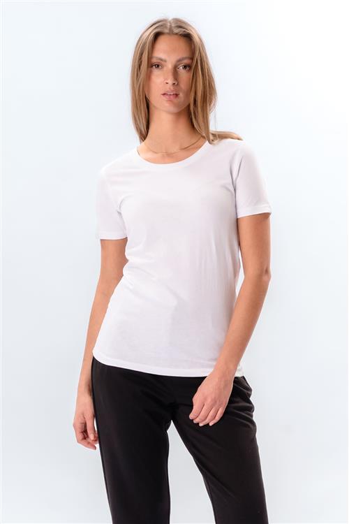 Fitted T-shirt - Hvid - Dame - L - TeeShoppen