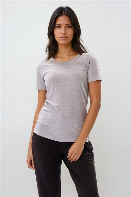 Fitted T-shirt - Oxford Grå - Dame - S - TeeShoppen