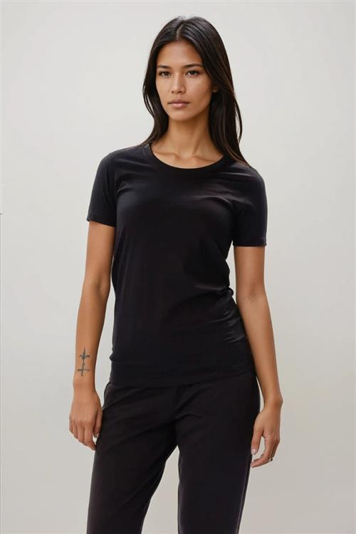 Fitted T-shirt - Sort - Dame - XL - TeeShoppen