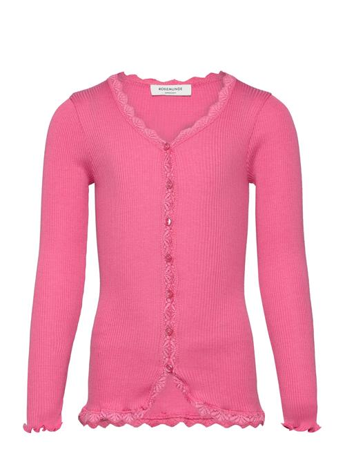 Se Rkbeatha Ls Cardigan W/ Lace Rosemunde Kids Pink ved Booztlet