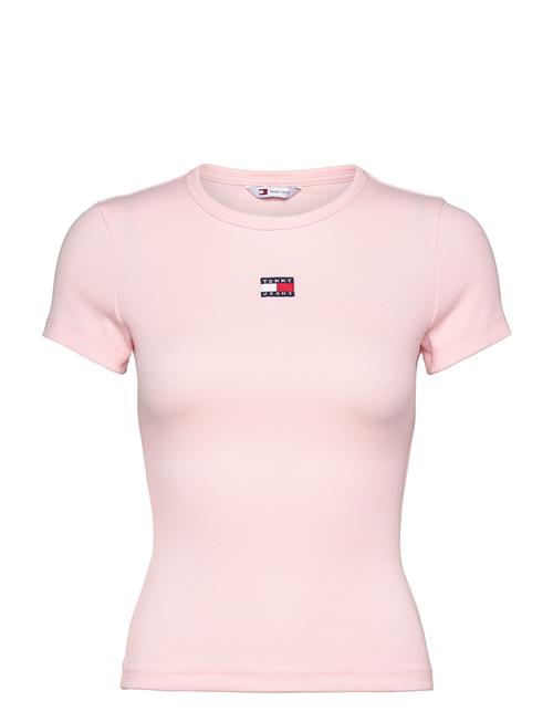 Tjw Slim Badge Rib Tee Tommy Jeans Pink