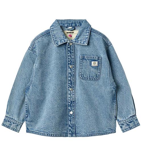 Se Wheat Skjorte - Denim - Pappo - Blue ved KidsWorld