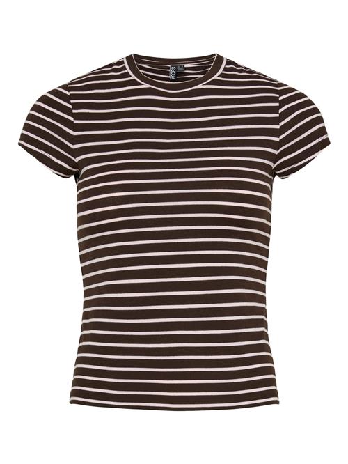 PIECES Shirts 'PCMONIQUE'  mørkebrun / hvid