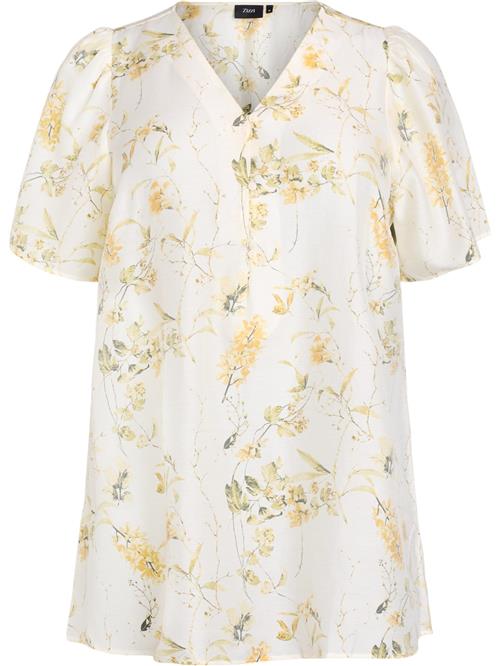 Zizzi Tunika 'Evina'  gul / pastelgul / khaki