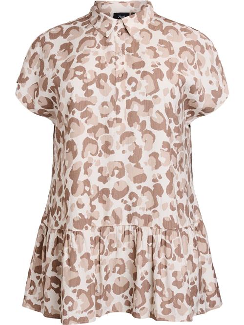 Zizzi Tunika 'Ecavia'  nude / camel / hvid