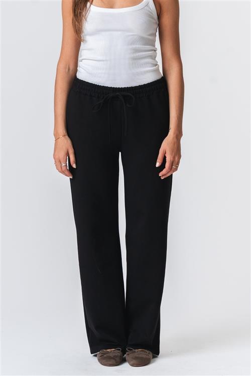 Sweatpants Wide - Sort - XL - TeeShoppen
