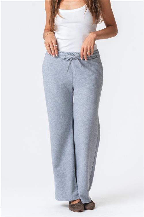 Sweatpants Wide - Grå Melange - XS - TeeShoppen