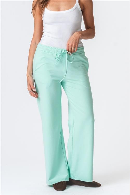 Sweatpants Wide - Støvet Grøn - XS - TeeShoppen