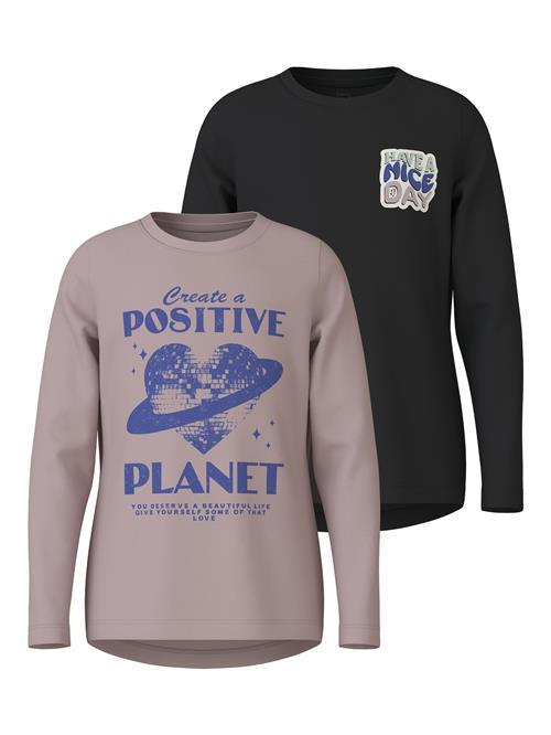 NAME IT Bluser & t-shirts 'NKFVIX'  navy / lysviolet / sort / hvid