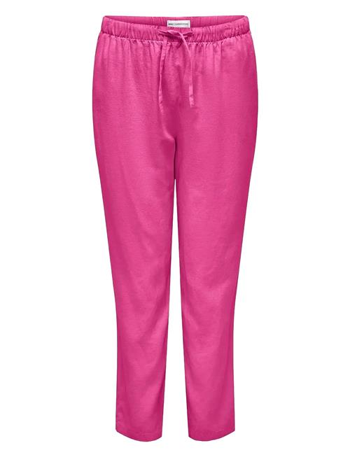 Carcaro Mw Linen Bl Pull-Up Pant Tlr ONLY Carmakoma Pink