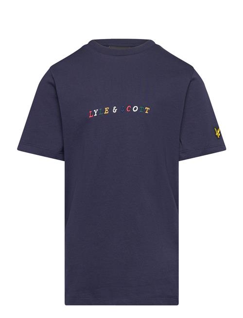 Se Multi Colour Embroidery T-Shirt Lyle & Scott Navy ved Booztlet