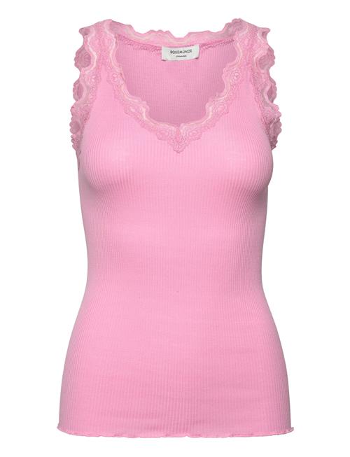 Rwbeatha Sl U-Neck Lace Top Rosemunde Pink