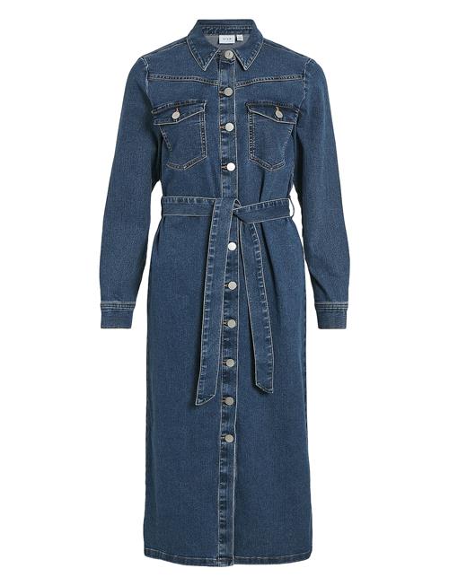 Vially L/S Midi Denim Dress Mbd Vila Blue