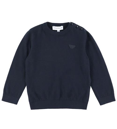 Emporio Armani Bluse - Bomuld/Uld - Navy
