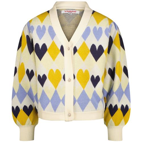 Se VINGINO Cardigan 'Malina'  marin / safir / gul / uldhvid ved About You