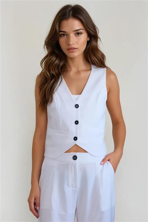 Natalie Vest - Hvid - XL - TeeShoppen