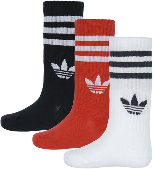 Se adidas Originals Strømper - Crew - 3-pak - Hvid/Sort/Rød ved KidsWorld