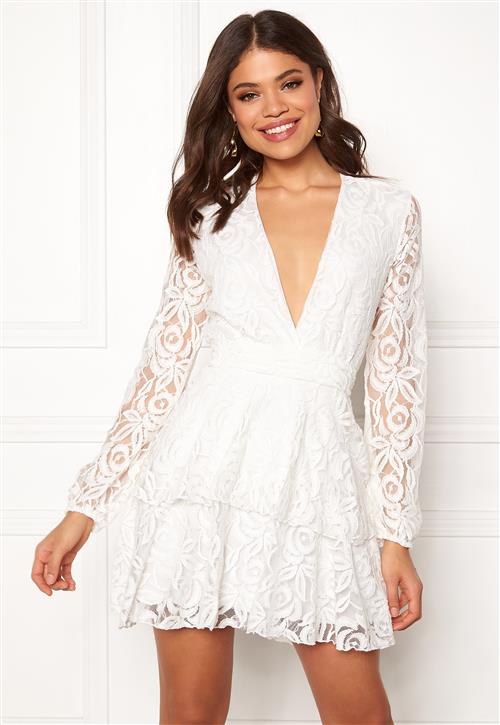 John Zack Lace Deep V Skater Dress
