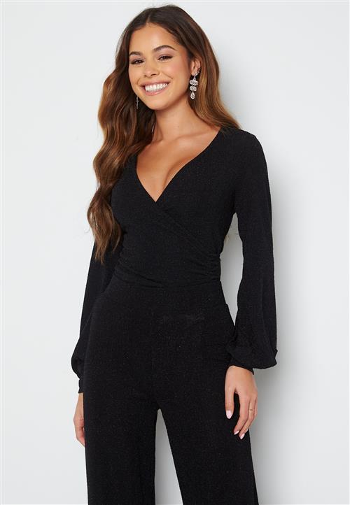 VILA Shinni Glitter L/S Wrap Top